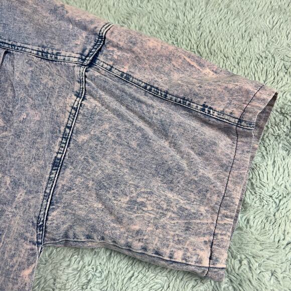 Sudden Impact Vintage Pink Stone Washed 1980's Denim Button Down Shirt SZ Small - Picture 6 of 7